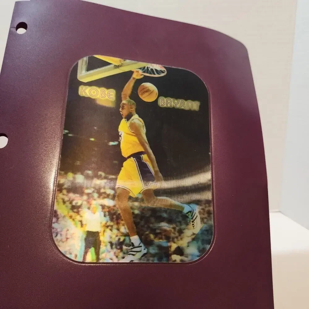 Rare 3-D Kobe Bryant School Folder Cool Moves Plastic 3 Ring Item #55002 Purple